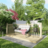 Power 4x10 Wooden Decking Kit with Two Handrails