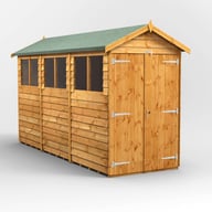 Power 12x4 Overlap Apex Wooden Shed Double Door