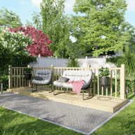 Power 4x16 Wooden Decking Kit with Two Handrails