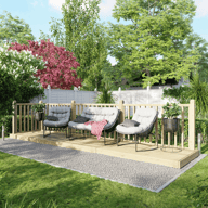 Power 4x18 Wooden Decking Kit with Two Handrails