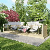 Power 4x20 Wooden Decking Kit with Three Handrails