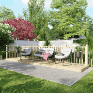 Power 4x20 Wooden Decking Kit with Two Handrails