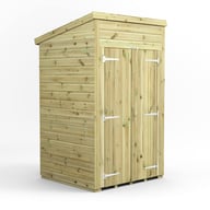 Power 4x4 Premium Pent Windowless Wooden Shed Double Doors