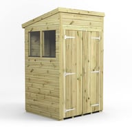 Power 4x4 Premium Pent Wooden Shed Optional Double Doors