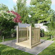 Power 4x4 Wooden Decking Kit with Three Handrails