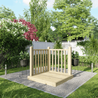 Power 4x4 Wooden Decking Kit with Two Handrails