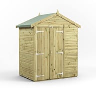Power 4x6 Premium Apex Windowless Wooden Shed Double Doors