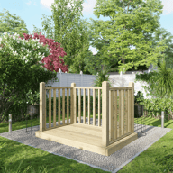 Power 4x6 Wooden Decking Kit with Three Handrails