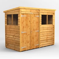 Power 8x4 Overlap Pent Wooden Shed Double Door