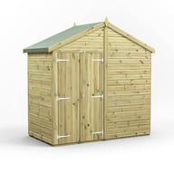 Power 4x8 Premium Apex Windowless Wooden Shed Double Doors