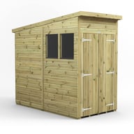 Power 4x8 Premium Pent Wooden Shed Optional Double Doors