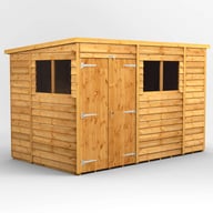 Power 10x6 Overlap Pent Wooden Shed Double Door