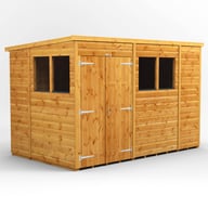 Power 10x6 Pent Wooden Shed Double Doors