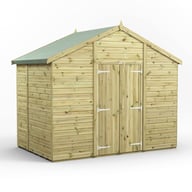 Power 6x10 Premium Apex Windowless Wooden Shed Double Doors