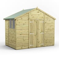 Power 6x10 Premium Apex Wooden Shed Optional Double Doors