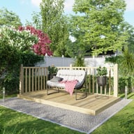 Power 6x10 Wooden Decking Kit with Two Handrails