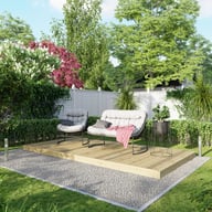 Power 6x12 Wooden Decking Kit with Two Handrails