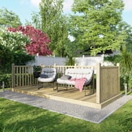 Power 6x14 Wooden Decking Kit with Three Handrails