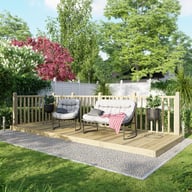 Power 6x16 Wooden Decking Kit with Two Handrails