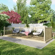 Power 6x18 Wooden Decking Kit with Three Handrails