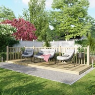 Power 6x18 Wooden Decking Kit with Two Handrails
