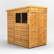 Power 4x6 Overlap Pent Wooden Shed Double Door