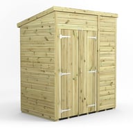 Power 6x4 Premium Pent Windowless Wooden Shed Double Doors