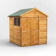 Power 6x4 Overlap Apex Wooden Shed Double Door