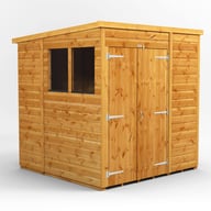 Power 6x6 Pent Wooden Shed Double Doors