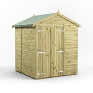 Power 6x6 Premium Apex Windowless Wooden Shed Double Doors