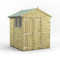 Power 6x6 Premium Apex Wooden Shed Optional Double Doors