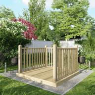 Power 6x6 Wooden Decking Kit with Three Handrails