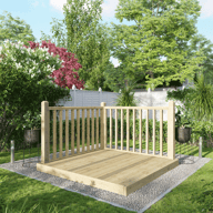 Power 6x6 Wooden Decking Kit with Two Handrails