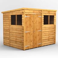 Power 8x6 Overlap Pent Wooden Shed Double Door