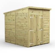 Power 6x8 Premium Pent Windowless Wooden Shed Double Doors