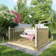 Power 6x8 Wooden Decking Kit with Three Handrails