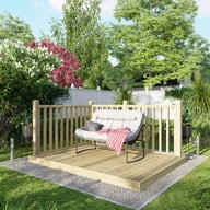 Power 6x8 Wooden Decking Kit with Two Handrails
