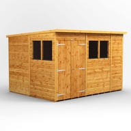 Power 8x10 Pent Wooden Shed Double Doors