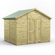 Power 8x10 Premium Apex Windowless Wooden Shed Double Doors