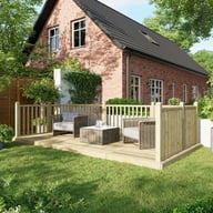 Power 8x16 Wooden Decking Kit with Three Handrails