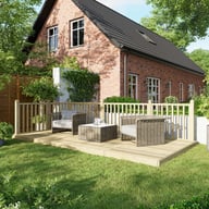 Power 8x16 Wooden Decking Kit with Two Handrails