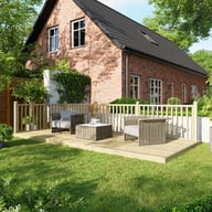 Power 8x18 Wooden Decking Kit with Two Handrails