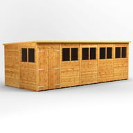 Power 20x8 Pent Wooden Shed Double Doors