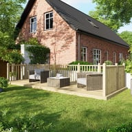 Power 8x20 Wooden Decking Kit with Three Handrails