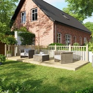 Power 8x20 Wooden Decking Kit with Two Handrails