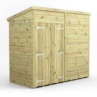 Power 8x4 Premium Pent Windowless Wooden Shed Double Doors