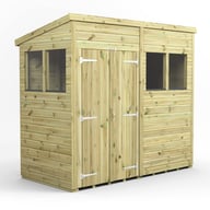 Power 8x4 Premium Pent Wooden Shed Optional Double Doors