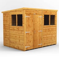 Power 8x6 Pent Wooden Shed Double Doors