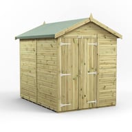 Power 8x6 Premium Apex Windowless Wooden Shed Double Doors