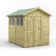 Power 8x6 Premium Apex Wooden Shed Optional Double Doors